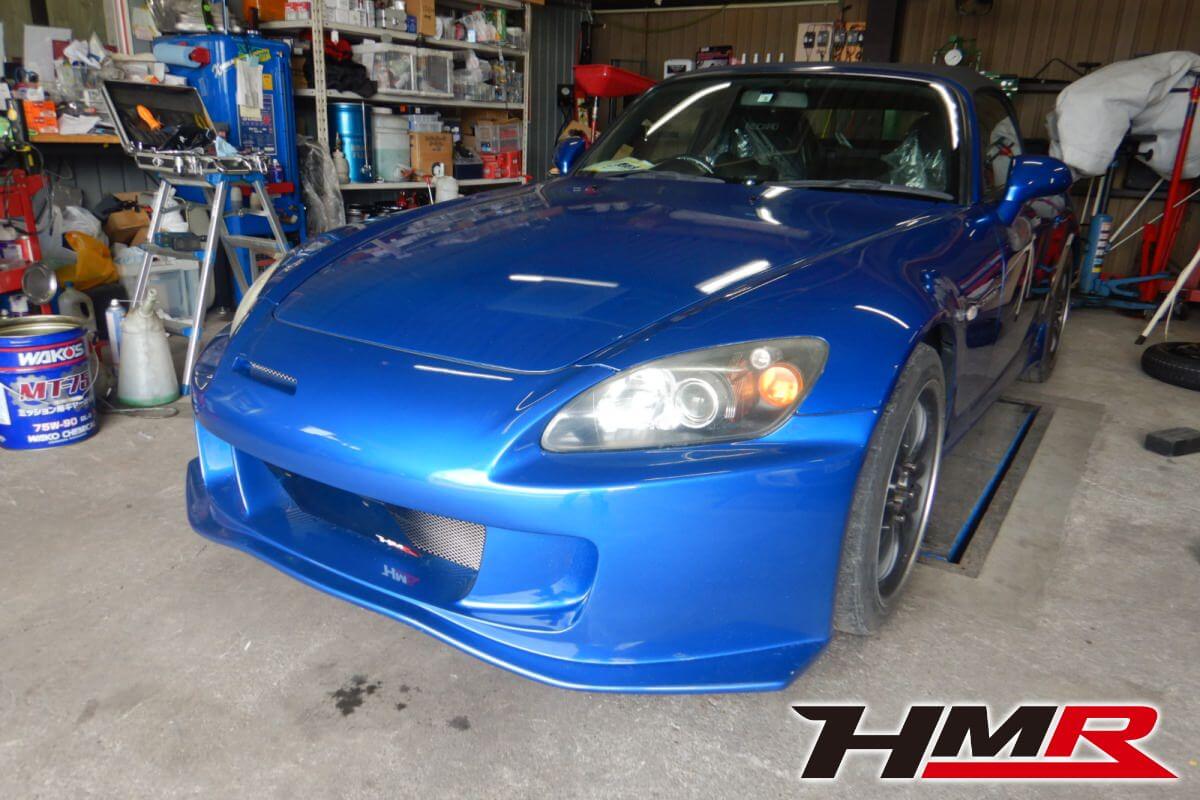 レイズ17AW、ビルシュタイン車高調、レカロフルバケを装着したS2000(AP2)の納車前点検整備を行いました