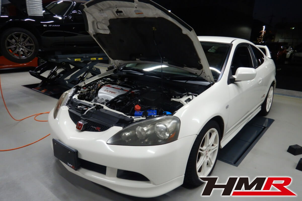 後期型、RG車高調、クリフォードセキュリティが装着されたインテグラタイプR(DC5)の納車前点検整備を行いました