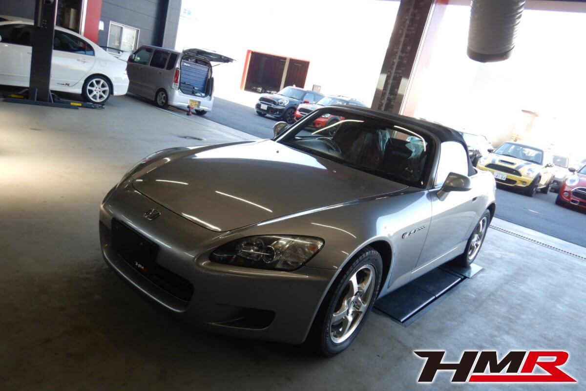 純正16AW 赤革シート シルバーストーンメタリックのS2000(AP1)納車前点検整備を行いました