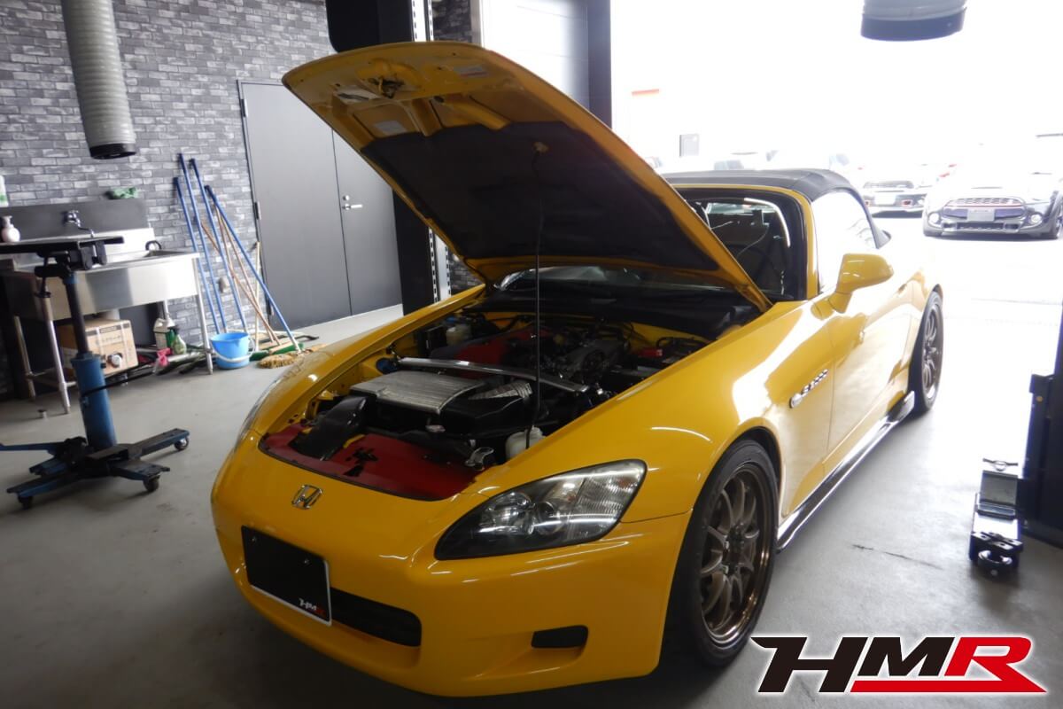 VGSレス仕様 エナペタル車高調 イエローを装備したS2000(AP1)の納車前点検整備を行いました