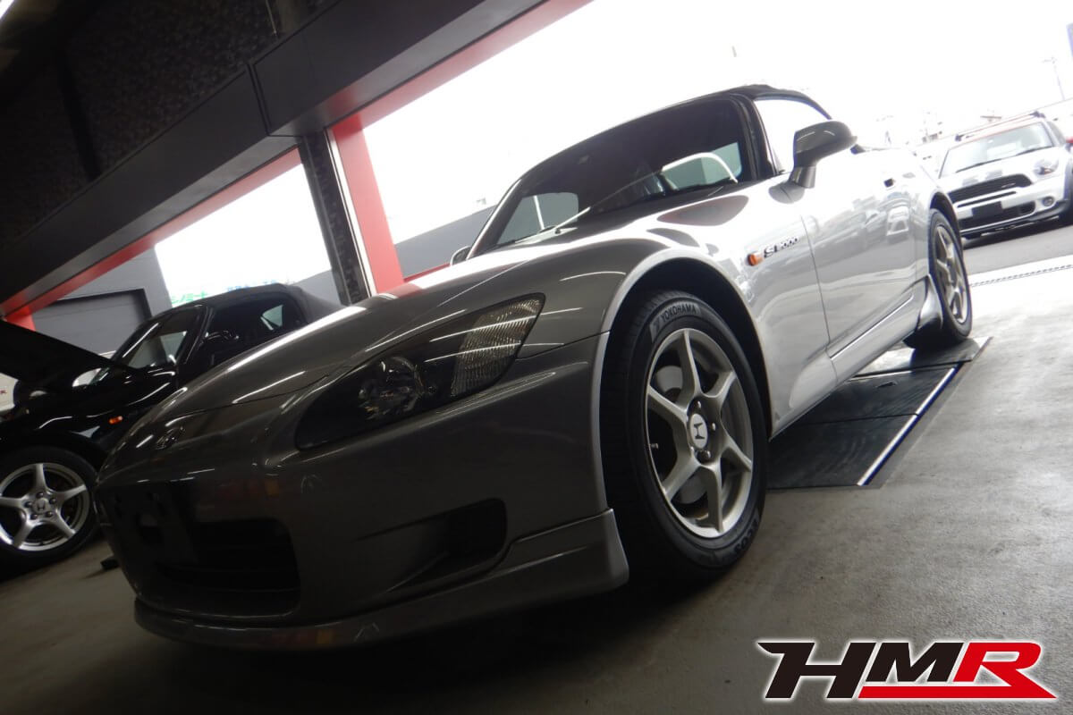 新品ガラス幌 Moduloエアロ HID シルバーストーンメタリックを装備したS2000(AP1)の納車前点検整備を行いました