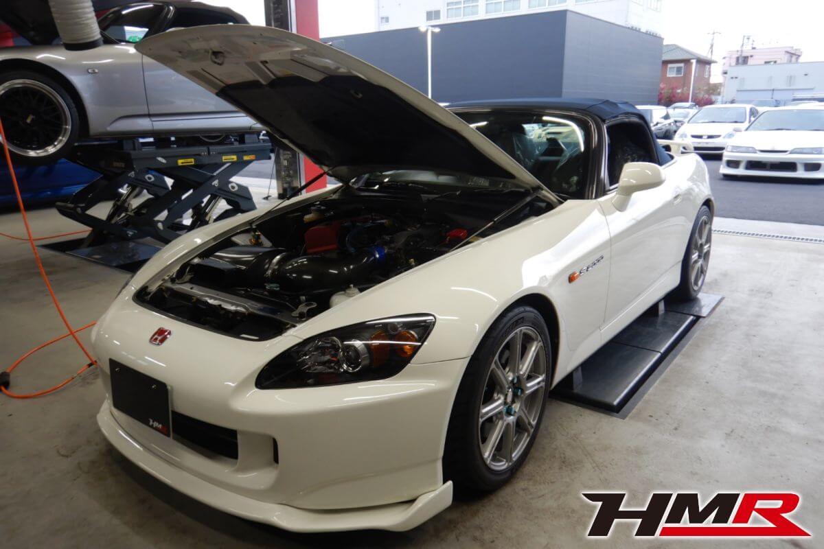 オールペイント 社外17AW オーリンズ車高調 社外テール バックモニター装着のS2000(AP1)の納車前点検整備を行いました