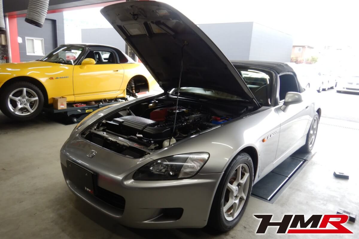 純正BBS16AW フジツボマフラー装備のS2000(AP1)の納車前点検整備を行いました