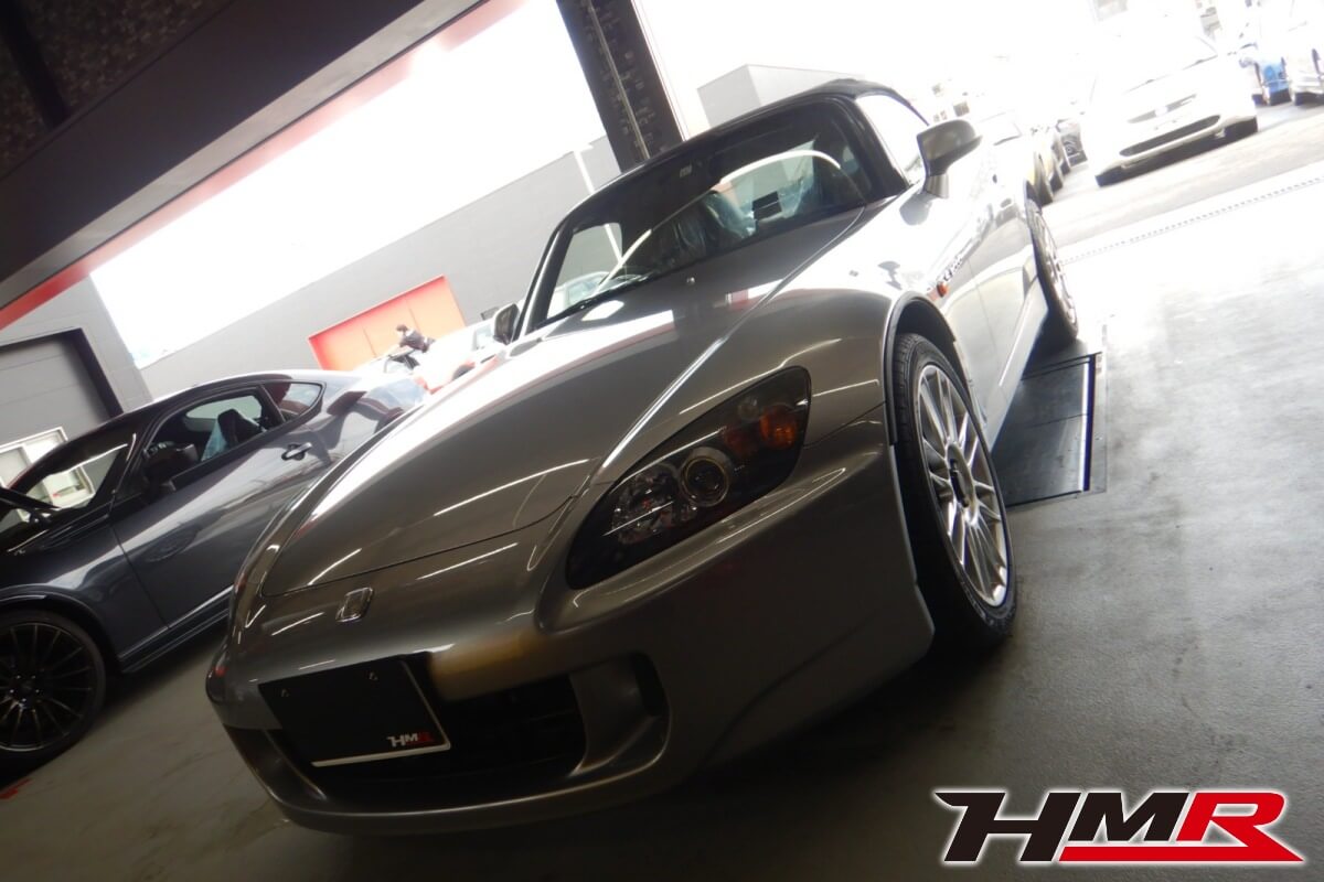新品ガラス幌 後期ヘッドライト＆バンパー装着のS2000(AP1)の納車前点検整備を行いました。