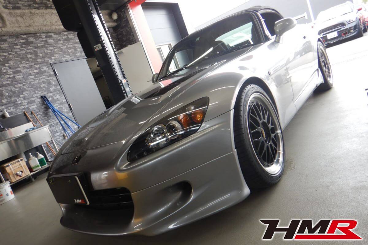 無限カーボンボンネット BBS18AW アミューズ車高調 装備のS2000(AP1)の納車前点検整備を行いました