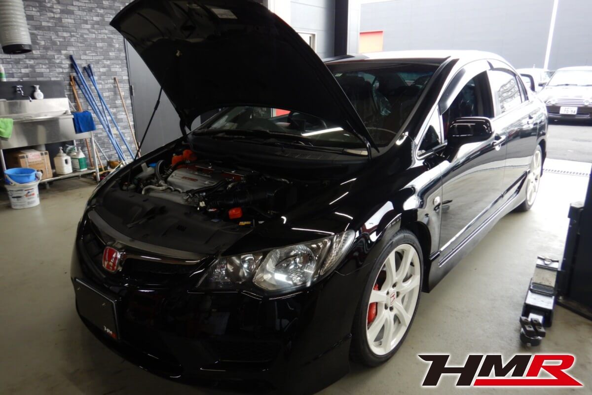 ワンオーナー FEEL'Sリアディヒューザー エクリプスナビ PIOVTスロコン装着のシビックタイプR(FD2)納車前点検整備を行いました