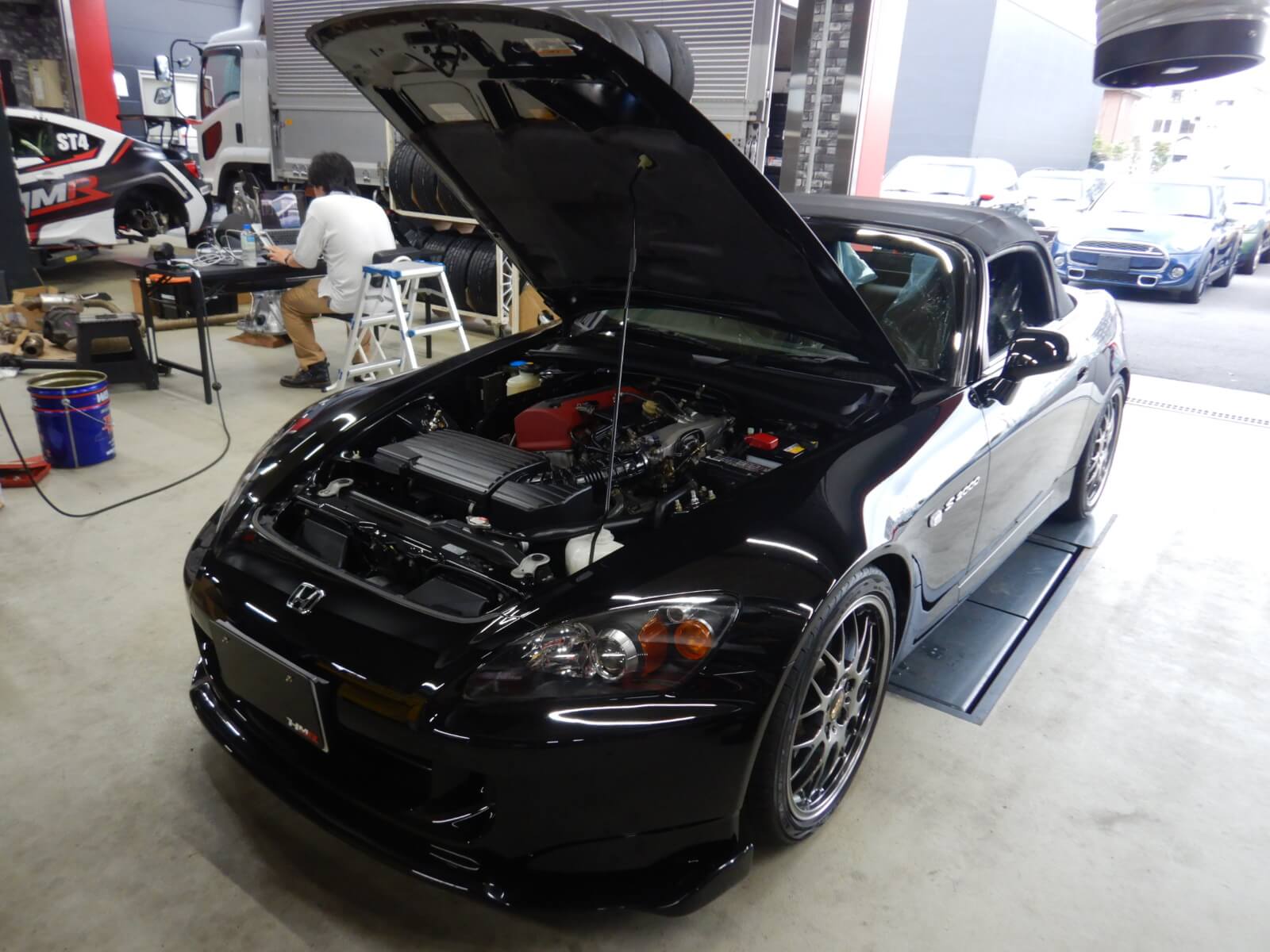 HKS車高調 BBS18インチ HID装備のS2000(AP1)の納車前点検整備を行いました