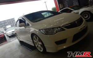 EXASマフラー 社外アルミラジエター装備のシビックタイプR(FD2)の納車前点検整備を行いました