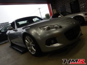 オーリンズ車高調 社外マフラー LSD装着ロードスター(NCEC)の納車前点検整備を行いました