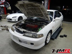 インテグラタイプR 4ドア(DB8)のSPOONブッシュ交換・CUSCO車高調取付等を行いました