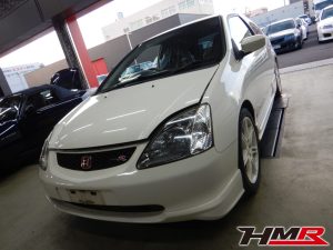 純正17AW、レカロシート装着のシビックタイプR(EP3)の納車前点検整備を行いました