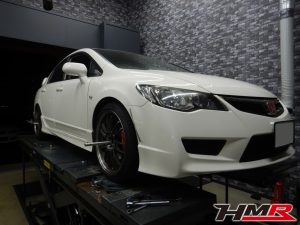 40万km元気に走行中のシビックタイプR(FD2)のフルブッシュ・ダンパー交換、クラッチマスター・スレーブ交換作業を行いました