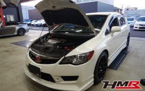 アドバン18インチ Moduloダンパー装着のシビックタイプR(FD2)の納車前点検整備を行いました