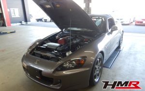 無限17インチ HKS車高調 茶革シート装備のS2000(AP2)の納車前点検整備を行いました