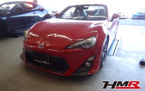 TRDエアロ マフラー 社外車高調装備の86(ZN6) 2.0GTの納車前点検整備を行いました