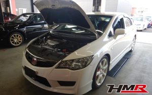 ノーマルコンディション 赤黒インテリアのシビックタイプR(FD2)の納車前点検整備を行いました