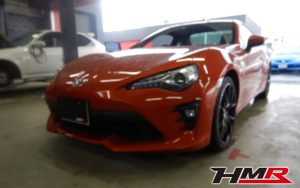 レイズ18インチ 社外メモリーナビ ドラレコ ETC装備の86 2.0GT(ZN6)の納車前点検整備を行いました