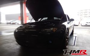 新品ガラス幌 社外車高調 マフラー装備のロードスター 2.0RS(NCEC)の納車前点検整備を行いました