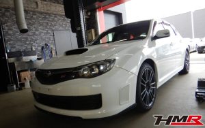 エンケイ製純正18インチ HKSマフラー装備のインプレッサWRX STI スペックC (GRB)の納車前点検整備を行いました
