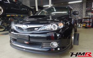 純正18インチ STIフロントリップ装備のインプレッサハッチバックWRX STI(GRB)の納車前点検整備を行いました