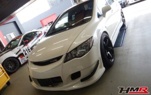 アドバン18インチ 社外車高調 マフラー装備のシビックタイプR（FD2)の納車前点検整備を行いました