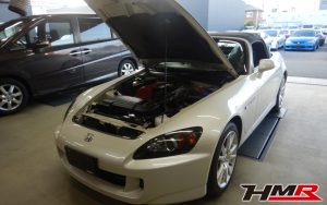 純正オプションブラックレザーシート装備のS2000（AP1）の納車前点検整備を行いました
