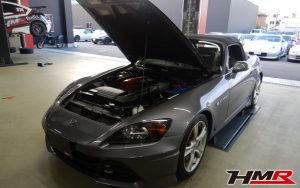 1オーナー 20周年記念フロントバンパー 茶革シート装備のS2000(AP2)の納車前点検整備を行いました