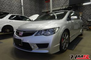 純正18インチ Moduloダンパー装備のシビックタイプR（FD2)の納車前点検整備を行いました