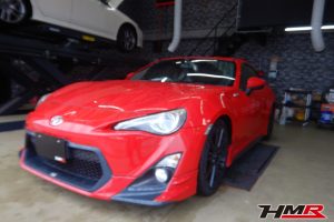 6MT GR86用純正18インチアルミ装備のトヨタ86(ZN6)2.0GTリミテッドの納車前点検整備を行いました