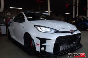 GRフルエアロ TOM'sリアウィング装備のGRヤリス1.6 RZ ハイ パフォーマンス 4WD(GXPA16)の納車前点検整備を行いました