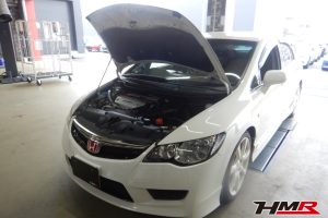 ノーマルコンディション 純正18インチアルミ装着のシビックタイプR（FD2)の納車前点検整備を行いました