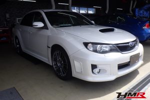 柿本改マフラー オプション18インチ装備のインプレッサWRX STI(GVB)の納車前点検整備を行いました。