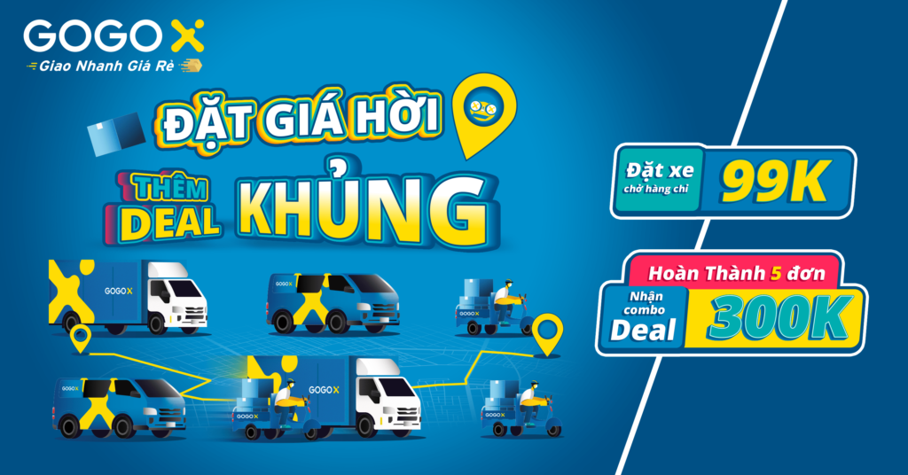 Ưu đãi thuê ba gác, thuê xe tải - GOGOX