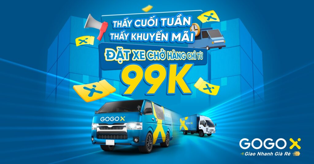 Ưu đãi thuê ba gác, xe van, thuê xe tải - GOGOX