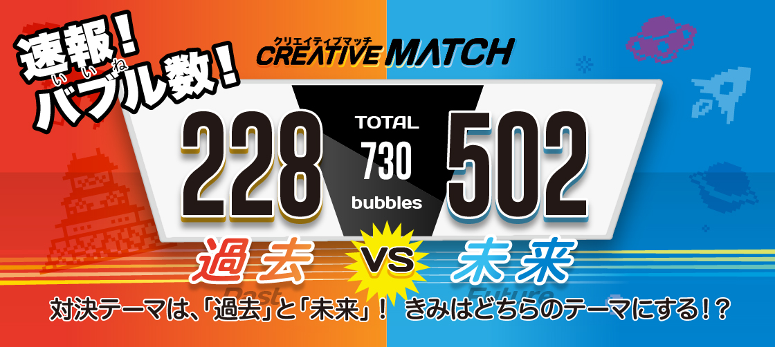 速報!Creative Matchの投稿作品とバブル数を発表!