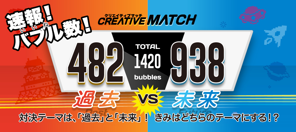 イベント終了3日前!Creative Matchの投稿作品とバブル数速報をお届け!