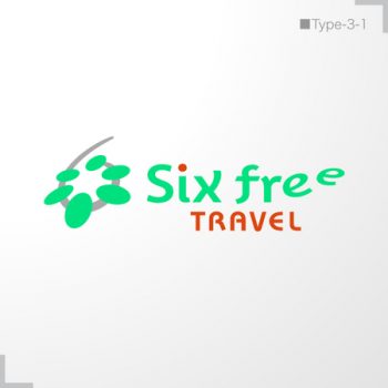 旅行用品会社 six free travel のロゴ ロゴペディア