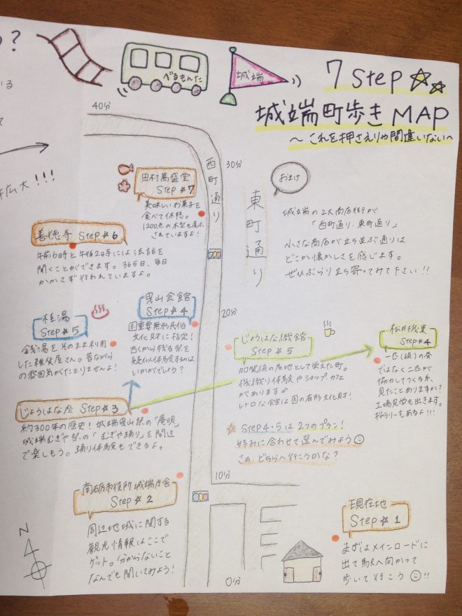 南砺市の職員手作りMAPを頂いたので、車でコンビニへ行ったり、周辺を散策もできました。