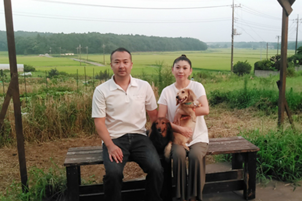 筆者と家庭菜園と犬