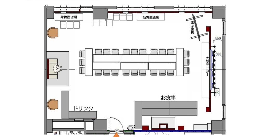 レイアウト例【パーティー：着席1列（～24席）】