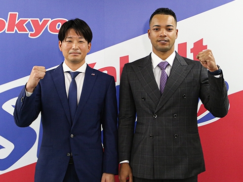 柿沼友哉選手、日隈モンテル選手が入団会見を行いました！