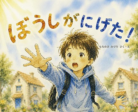 ぼうしが にげた！