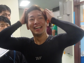 戦い終わって写真
