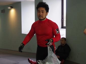 戦い終わって写真