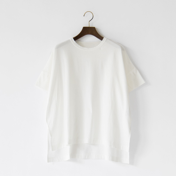 スーピマ天竺 二重袖スリットTシャツ(OFF WHITE)