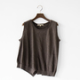 LINEN KNIT ASYMMETRIC SLEEVELESS