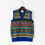 V-NECK FAIR ISLE VEST ROYAL