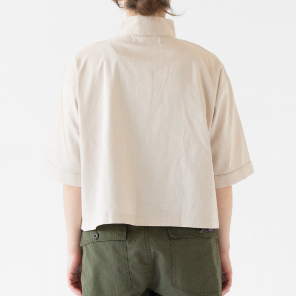 キャンバスSTAND COLLAR シャツ(BEIGE)