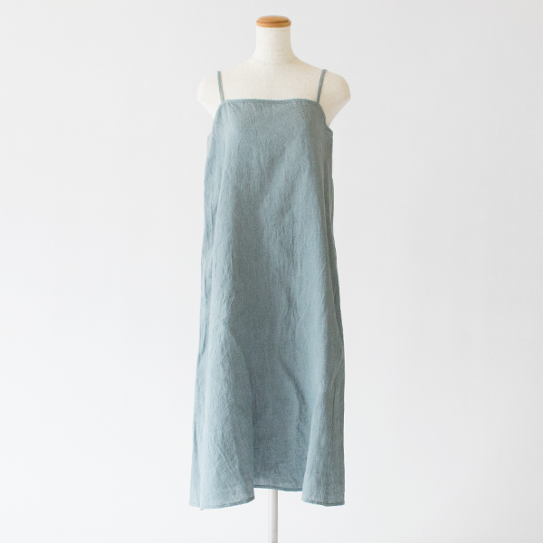 強撚ウォッシュリネン バイアススリップ(BLUE)