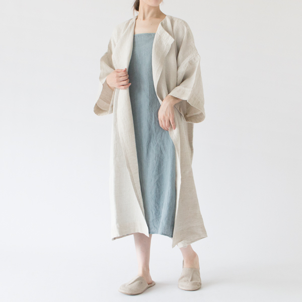 強撚ウォッシュリネン バイアススリップ(BLUE)